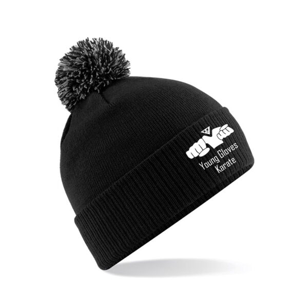 Young Gloves Karate Bobble Beanie Hat Thumbnail