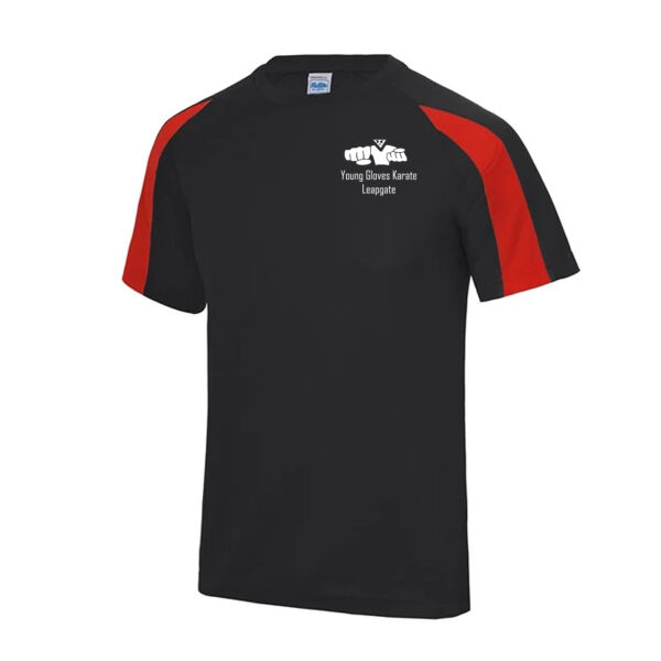 Young Gloves Leapgate Contrast T-Shirt Black/Red Thumbnail